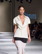 EXAGGERATED LAPEL TOP