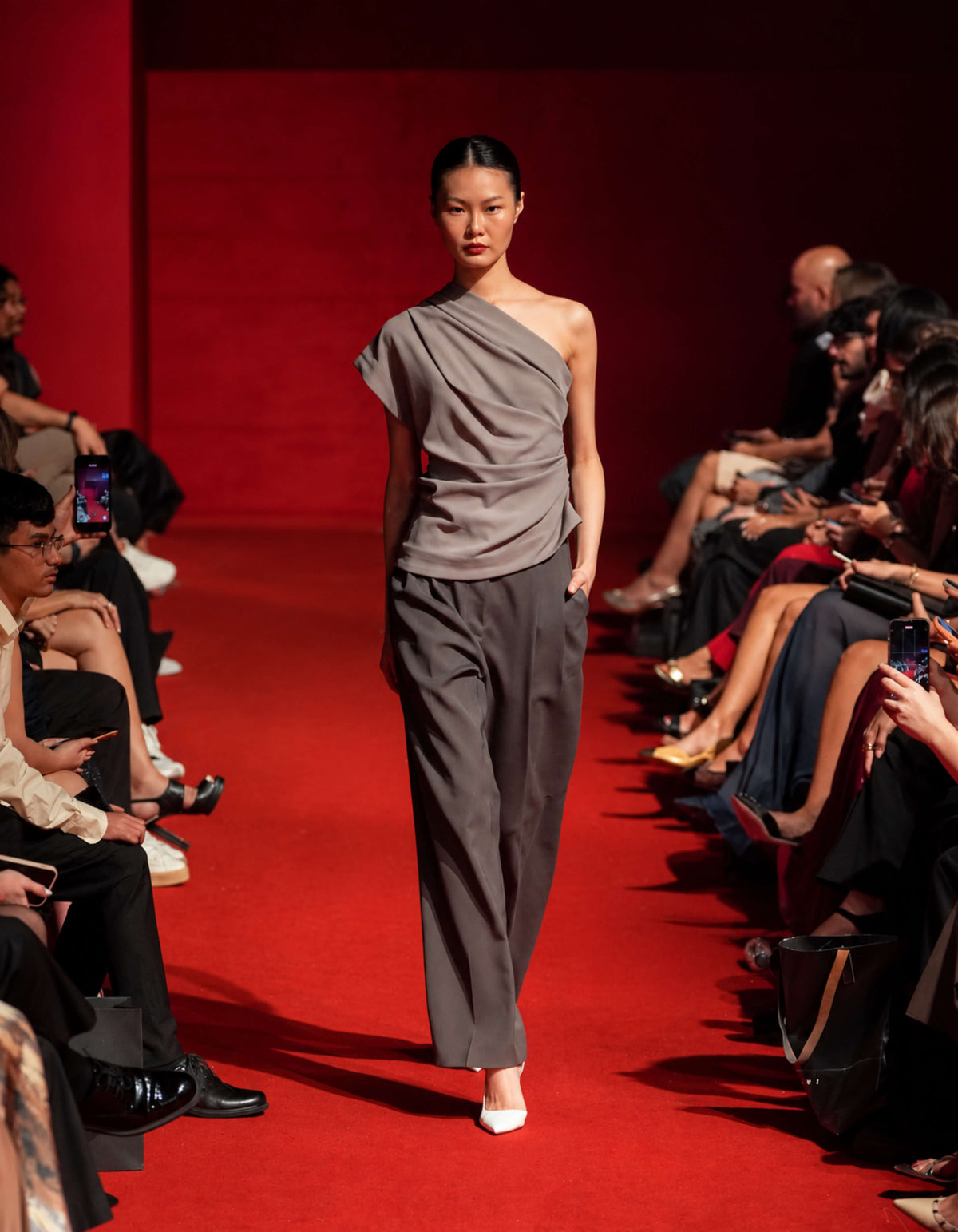 ASYMMETRIC DRAPE TOP