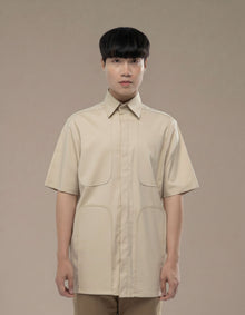 CHEMISE À MANCHES COURTES À PANNEAU EN U