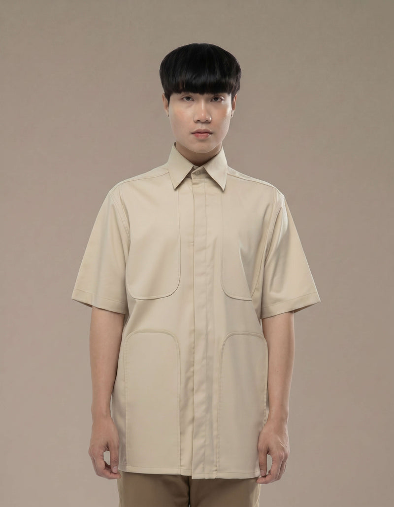 CHEMISE À MANCHES COURTES À PANNEAU EN U