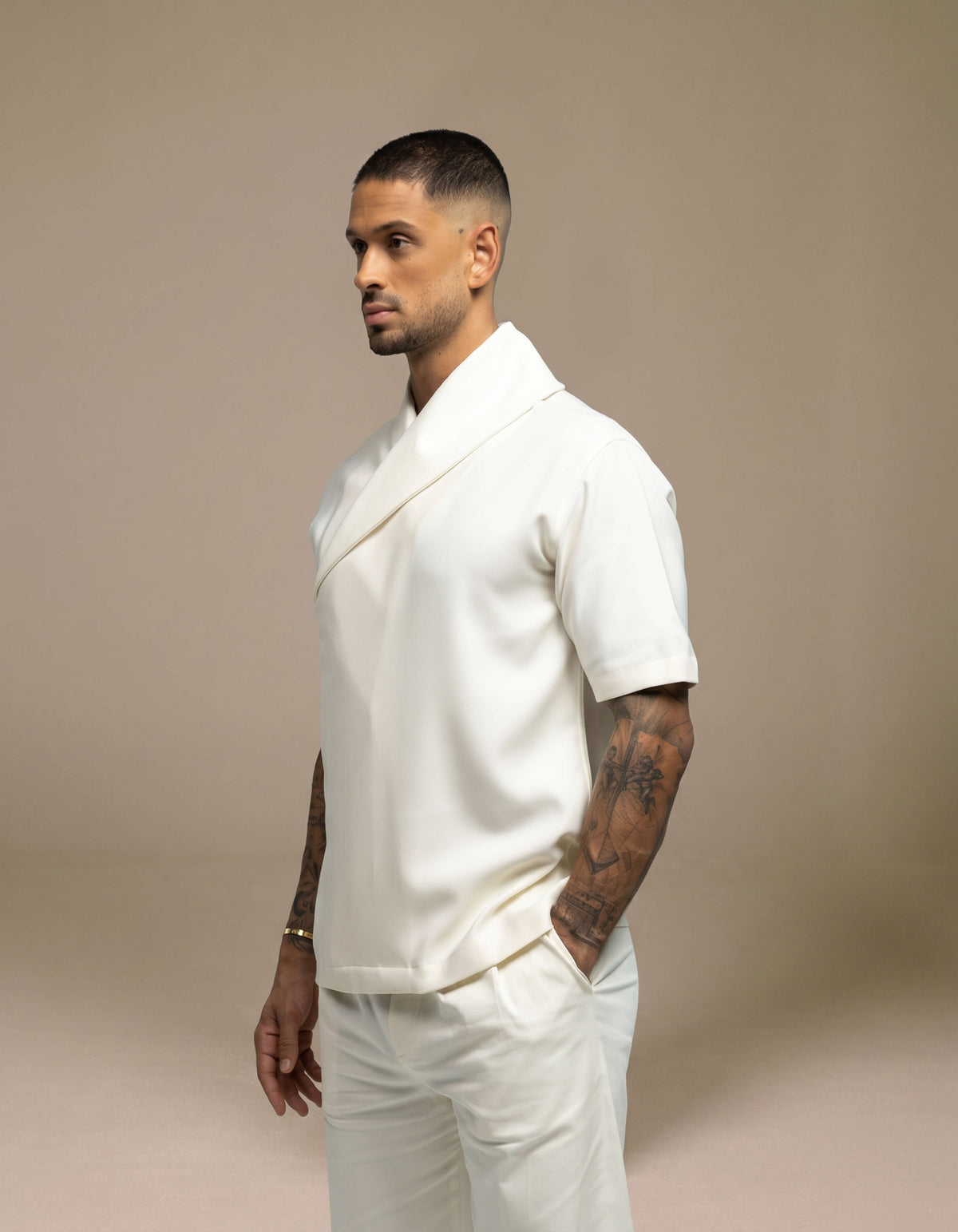 WRAP COLLAR SHIRT