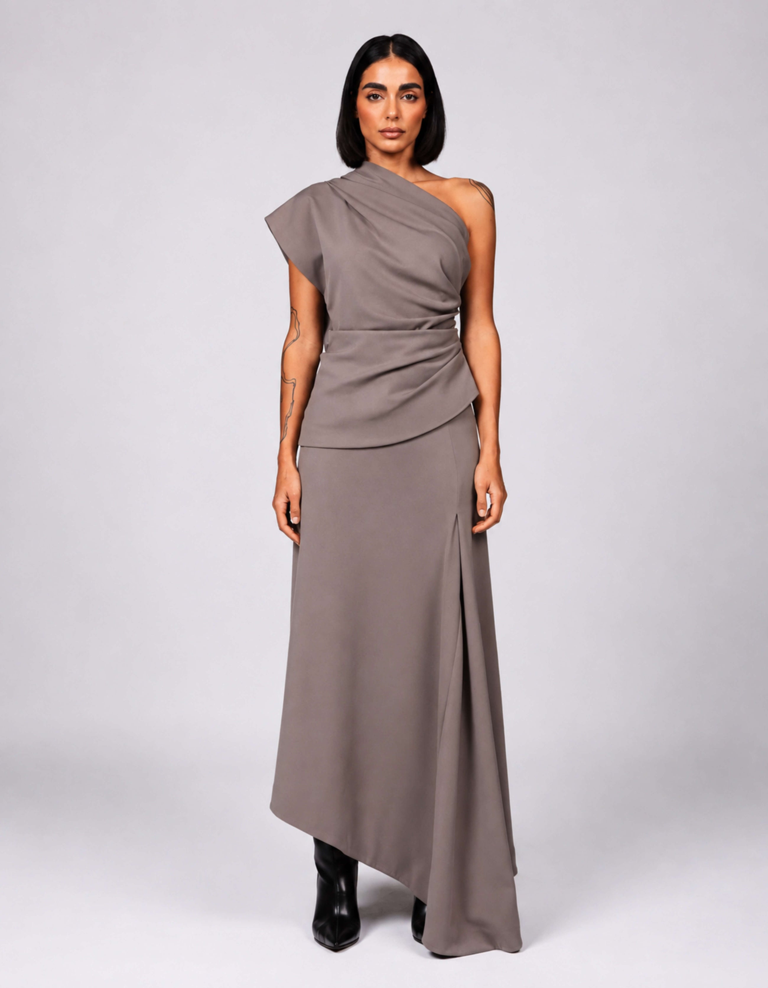 ASYMMETRIC DRAPE TOP
