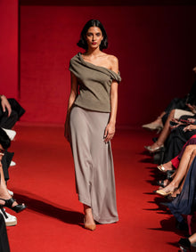 ASYMMETRIC DRAPE SKIRT