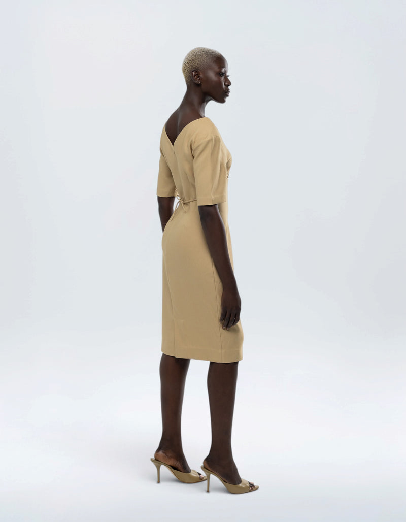 DROP SHOULDER MIDI DRESS