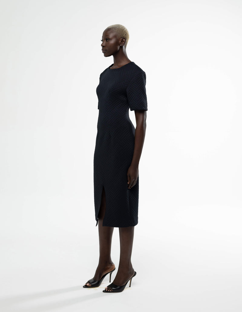 ROBE MIDI À ÉPAULES TOMBASES