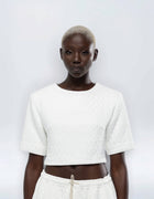 SHOULDER PAD CROP TOP