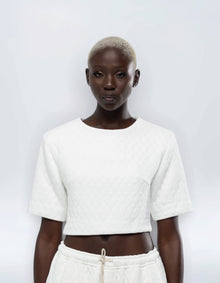 SHOULDER PAD CROP TOP
