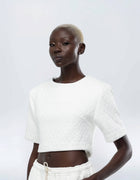 SHOULDER PAD CROP TOP