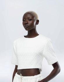 SHOULDER PAD CROP TOP