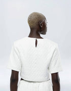 SHOULDER PAD CROP TOP