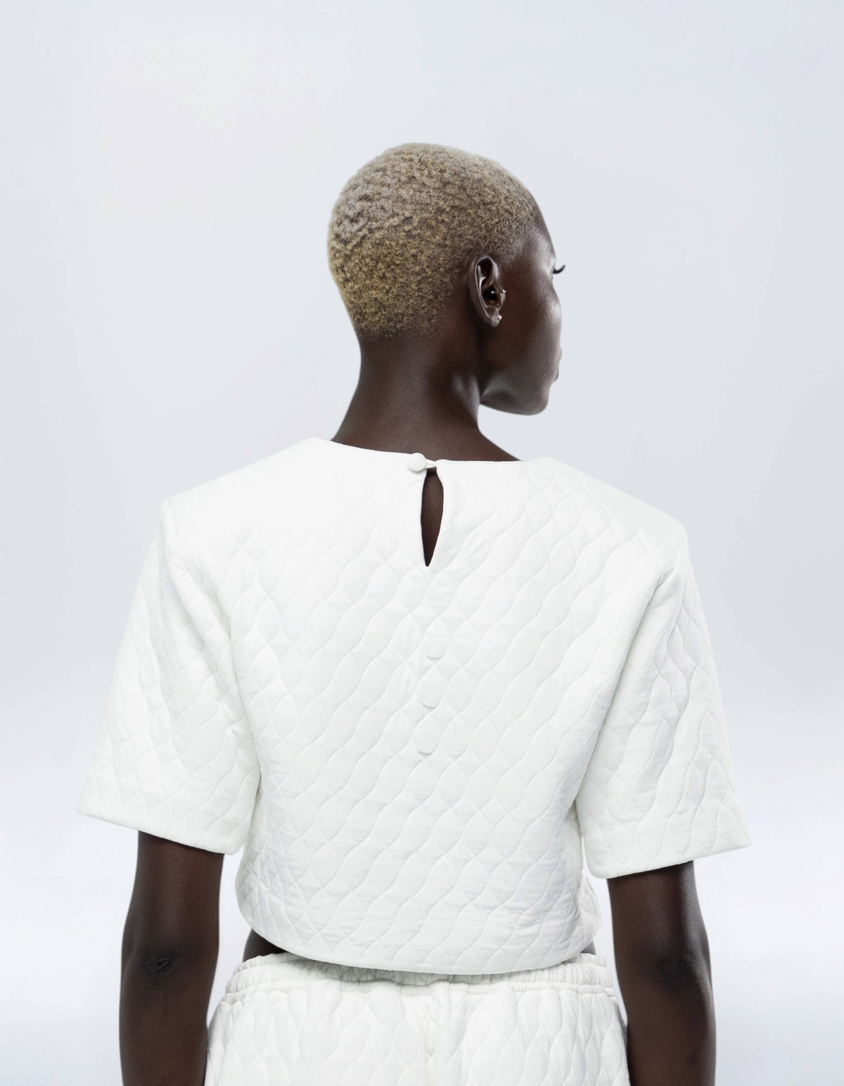 SHOULDER PAD CROP TOP
