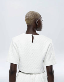 SHOULDER PAD CROP TOP