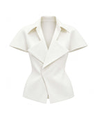 EXAGGERATED LAPEL TOP