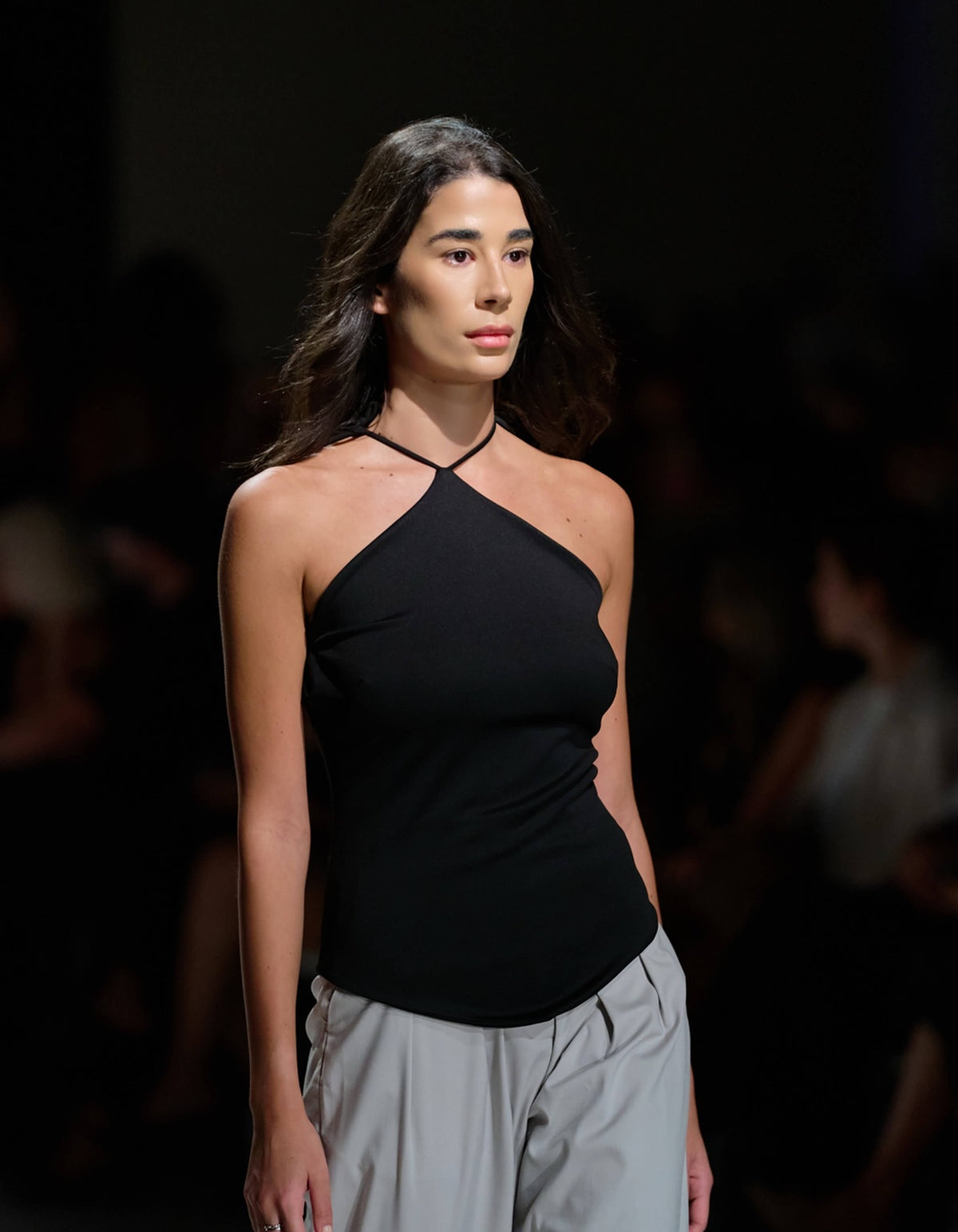 V HEM HALTER TOP