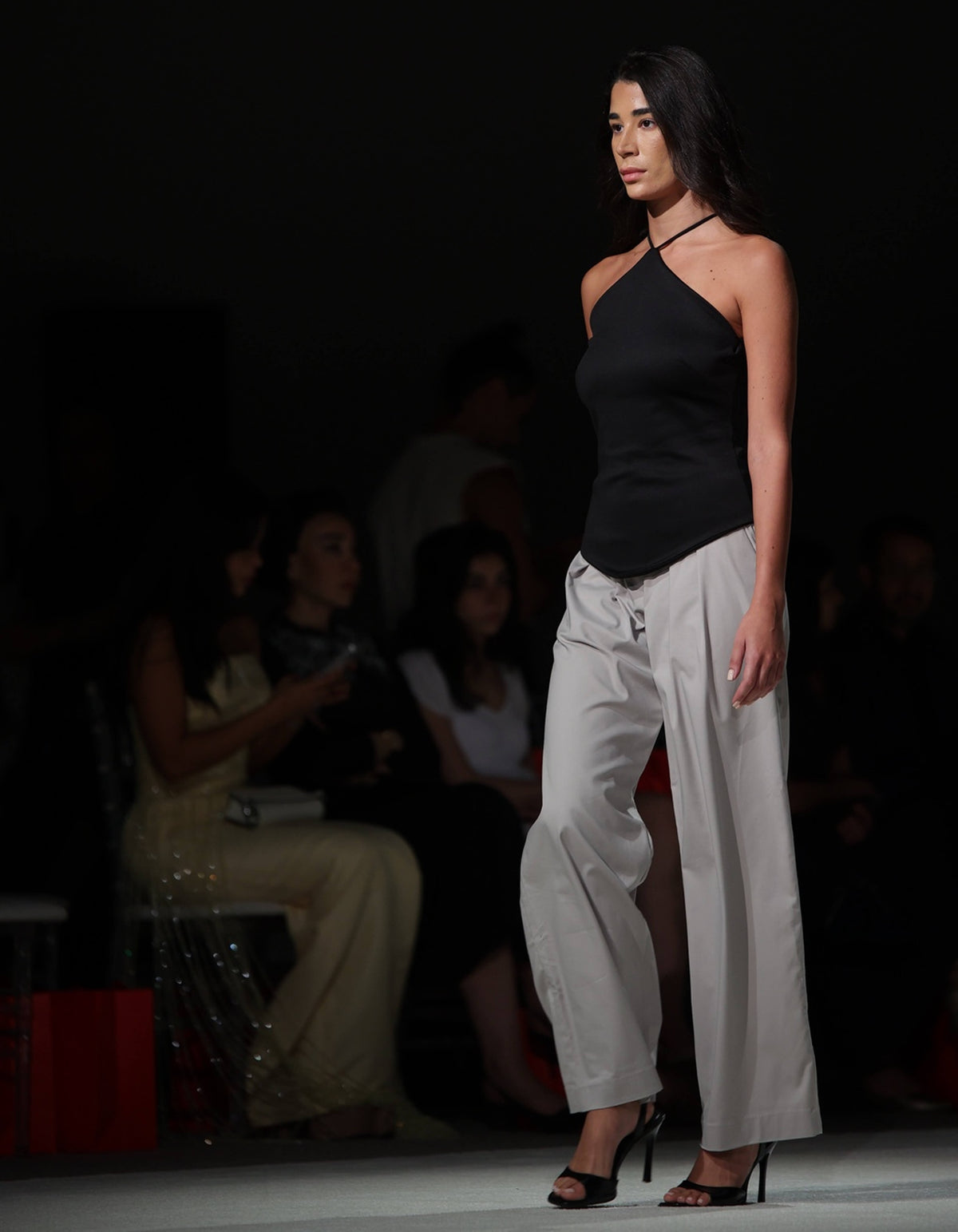 V HEM HALTER TOP
