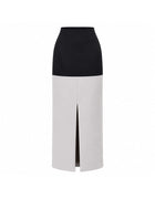 HORIZONTAL TWO TONE STRUCTURED SKIRT