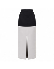 HORIZONTAL TWO TONE STRUCTURED SKIRT