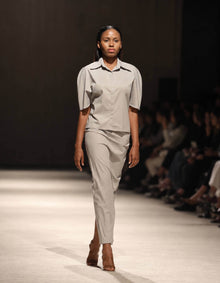 ROUNDED SLEEVE BUTTON UP SHIRT