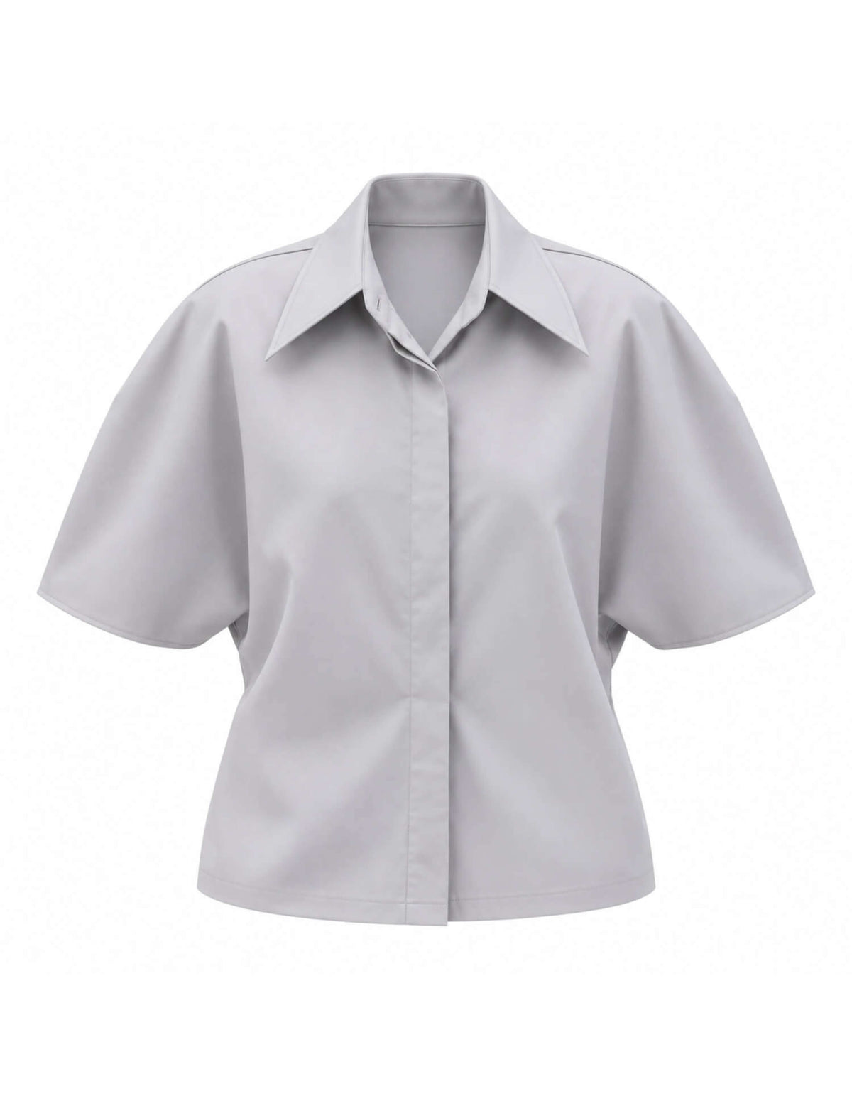 ROUNDED SLEEVE BUTTON UP SHIRT