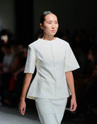 STRUCTURED HOURGLASS TOP WITH EXAGGERATED SLEEVE