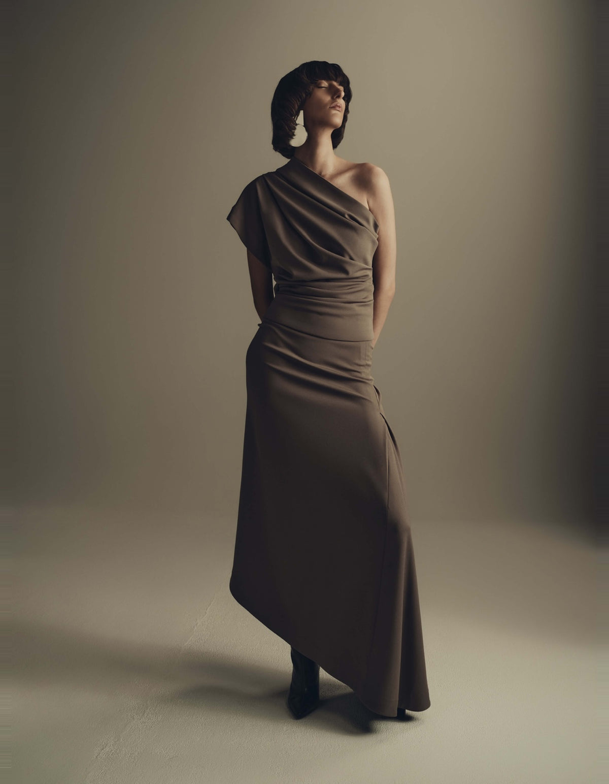 ASYMMETRIC DRAPE SKIRT