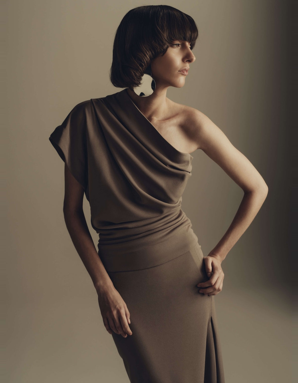 ASYMMETRIC DRAPE TOP