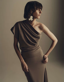ASYMMETRIC DRAPE TOP