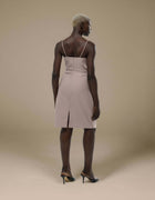 V STRAP MIDI DRESS