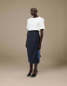 TWO TONE CARGO PENCIL SKIRT
