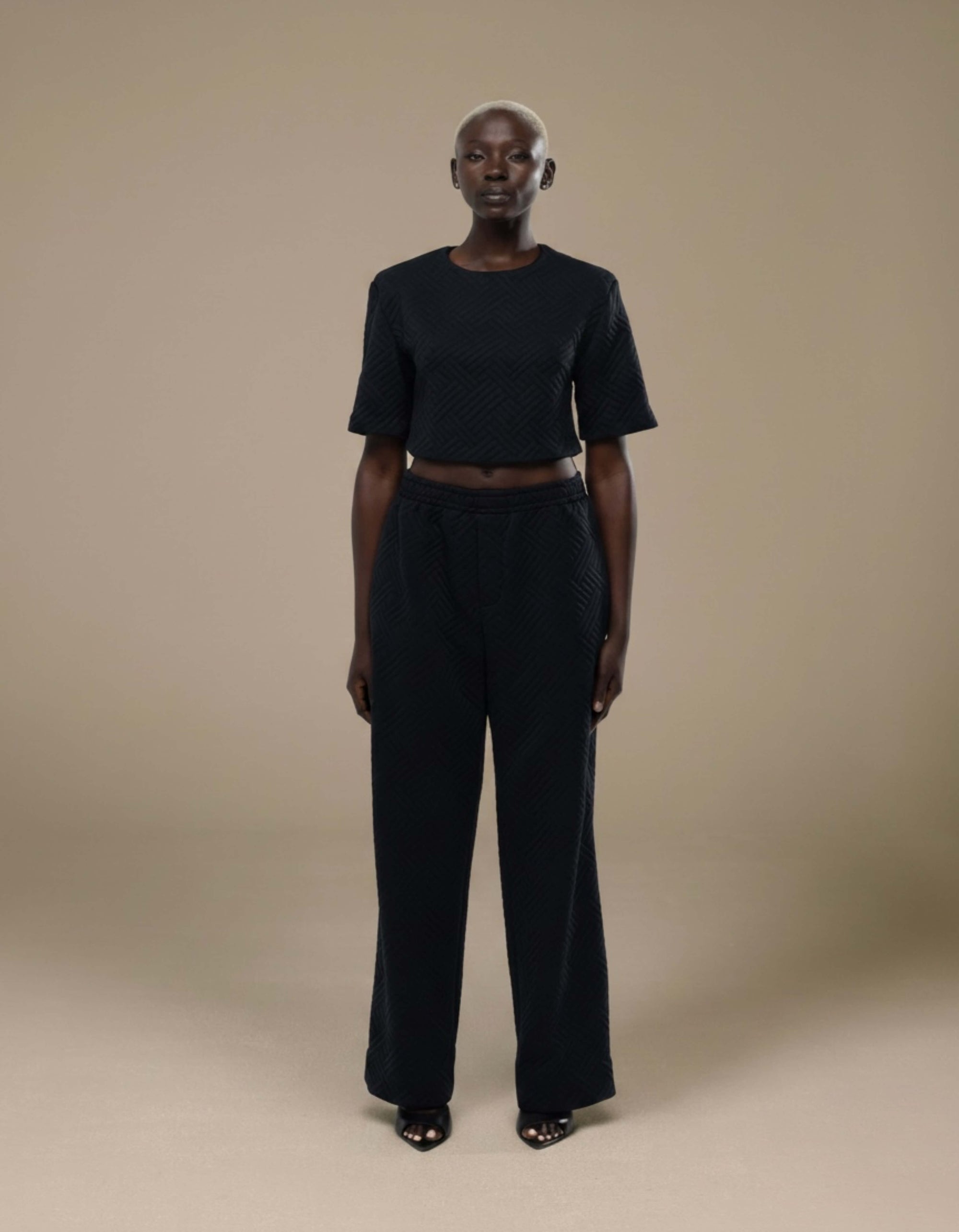 SHOULDER PAD CROP TOP