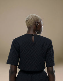 SHOULDER PAD CROP TOP