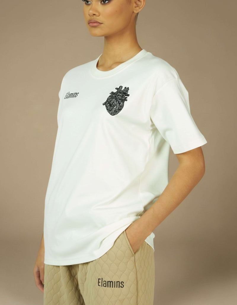 HEART EMBROIDERY T SHIRT