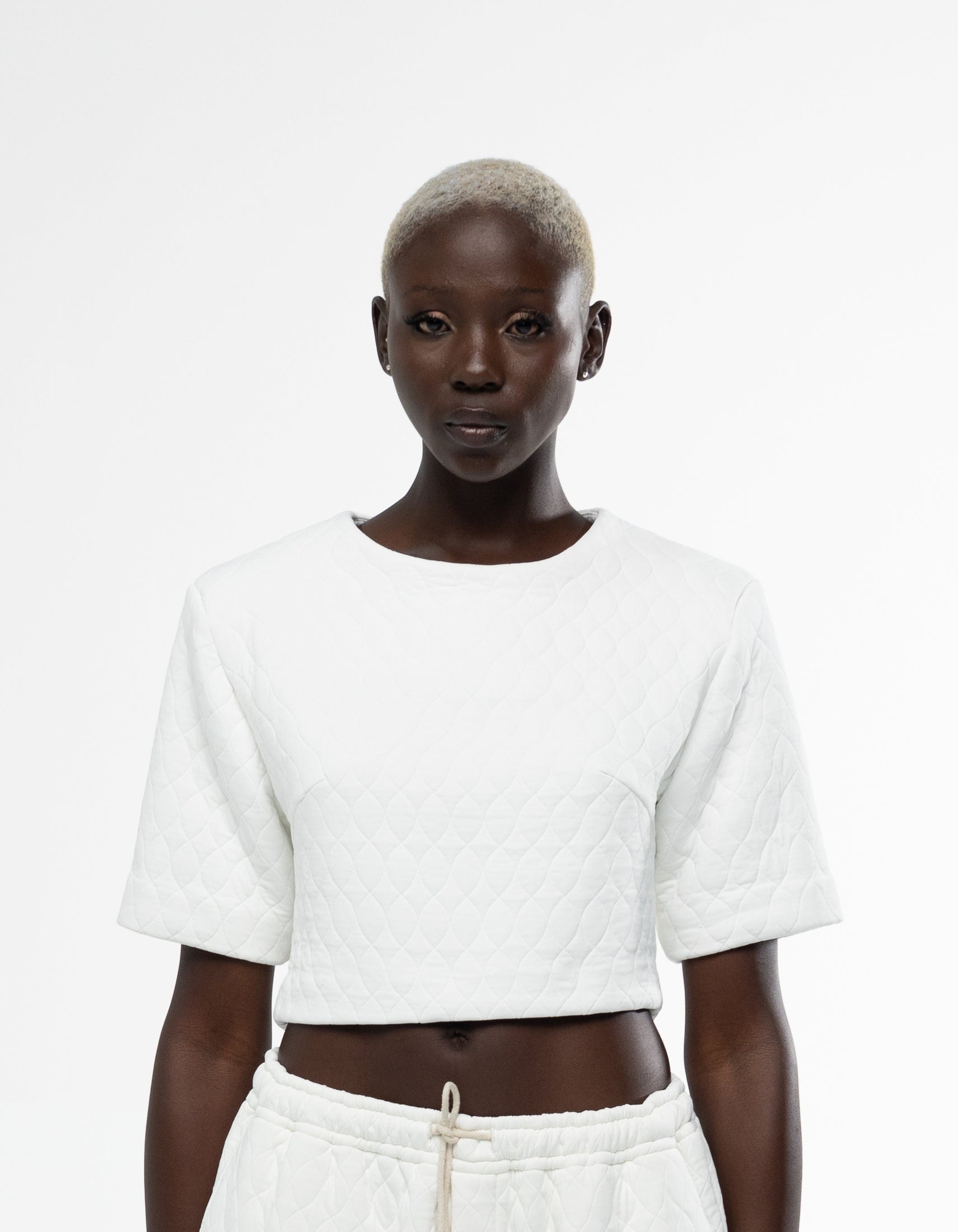 SHOULDER PAD CROP TOP