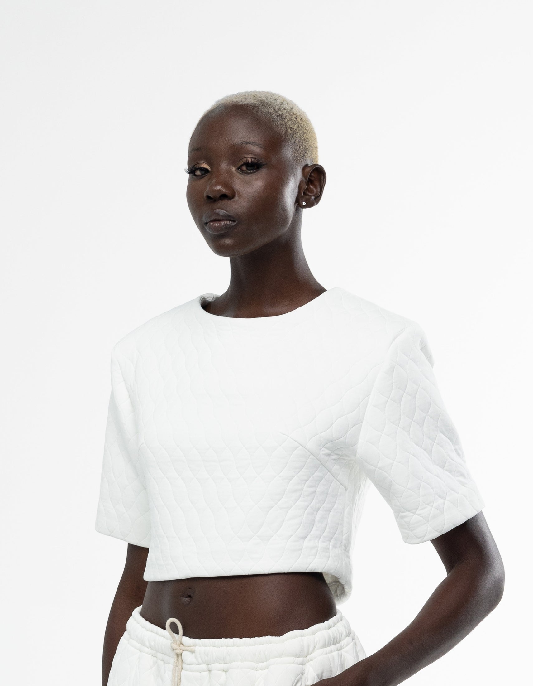 SHOULDER PAD CROP TOP