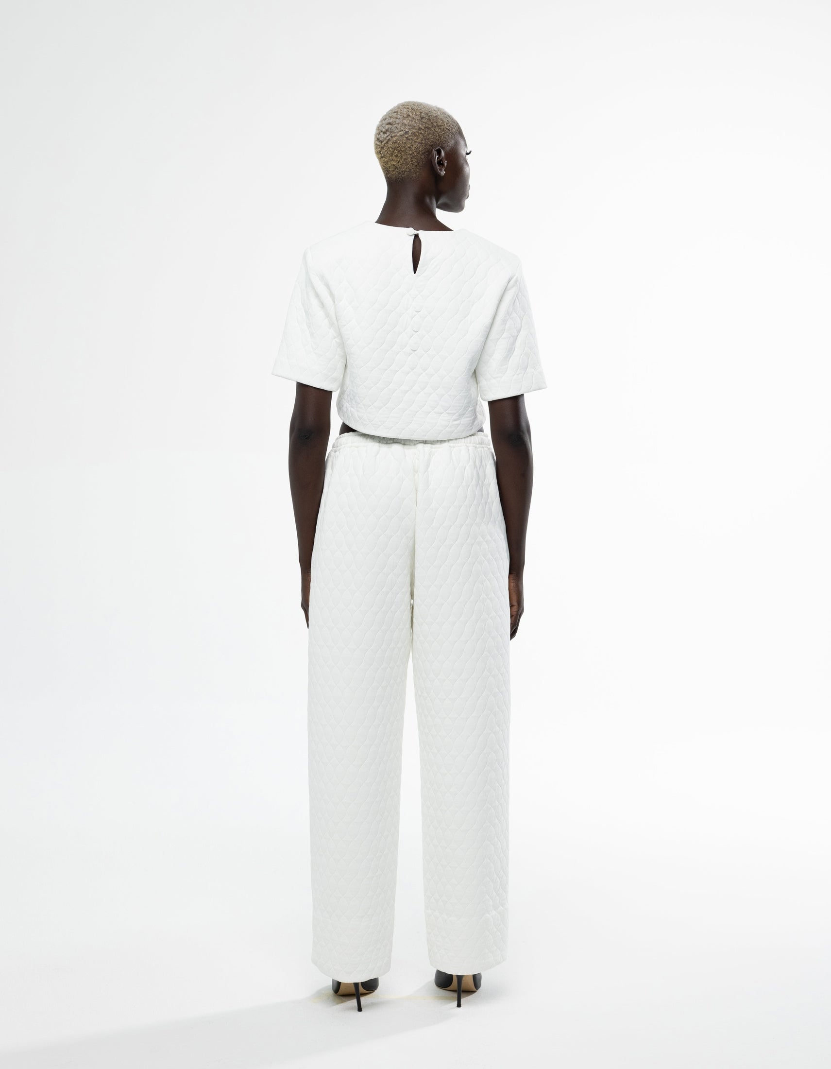 SHOULDER PAD CROP TOP