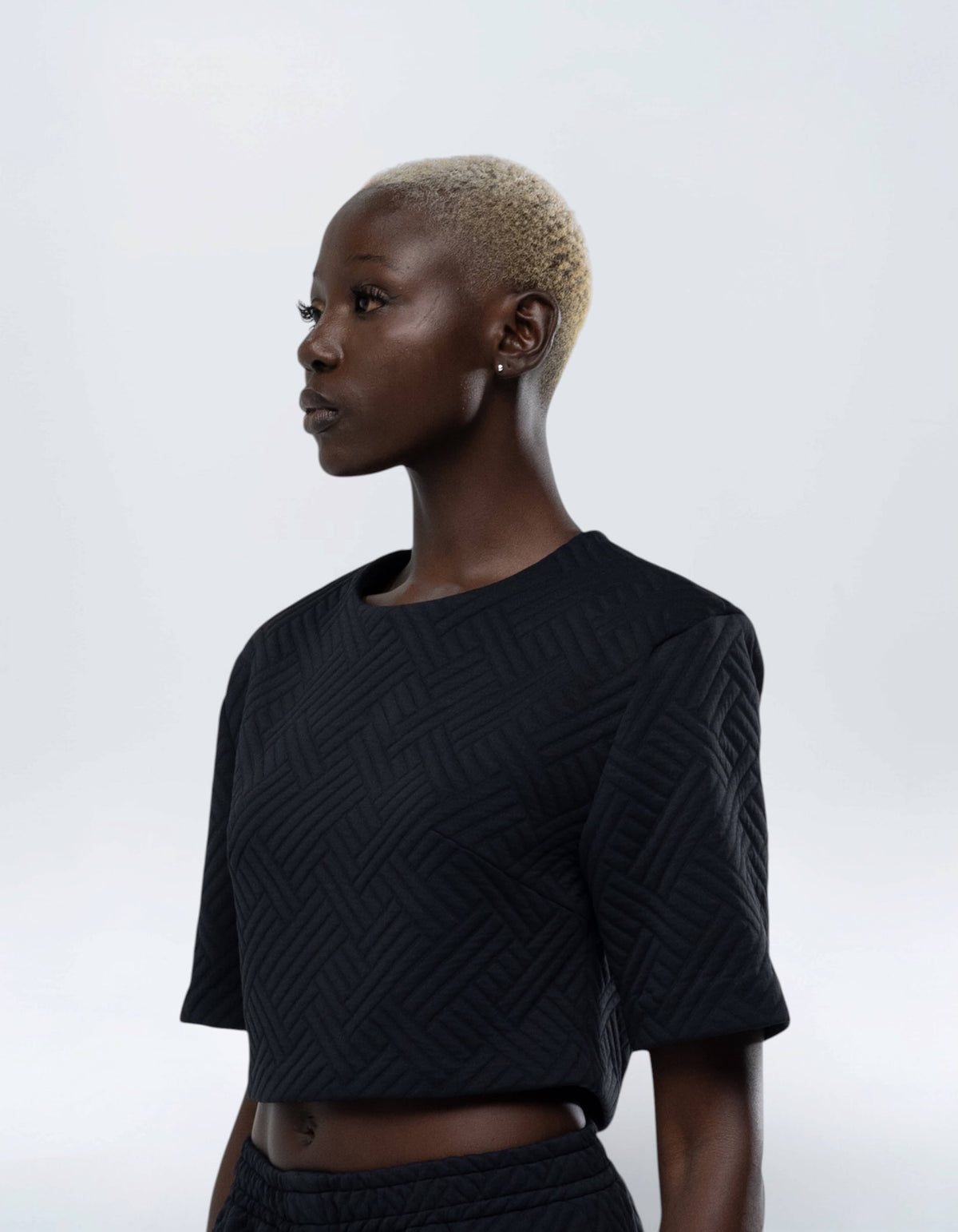 SHOULDER PAD CROP TOP
