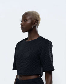 SHOULDER PAD CROP TOP