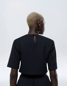 SHOULDER PAD CROP TOP