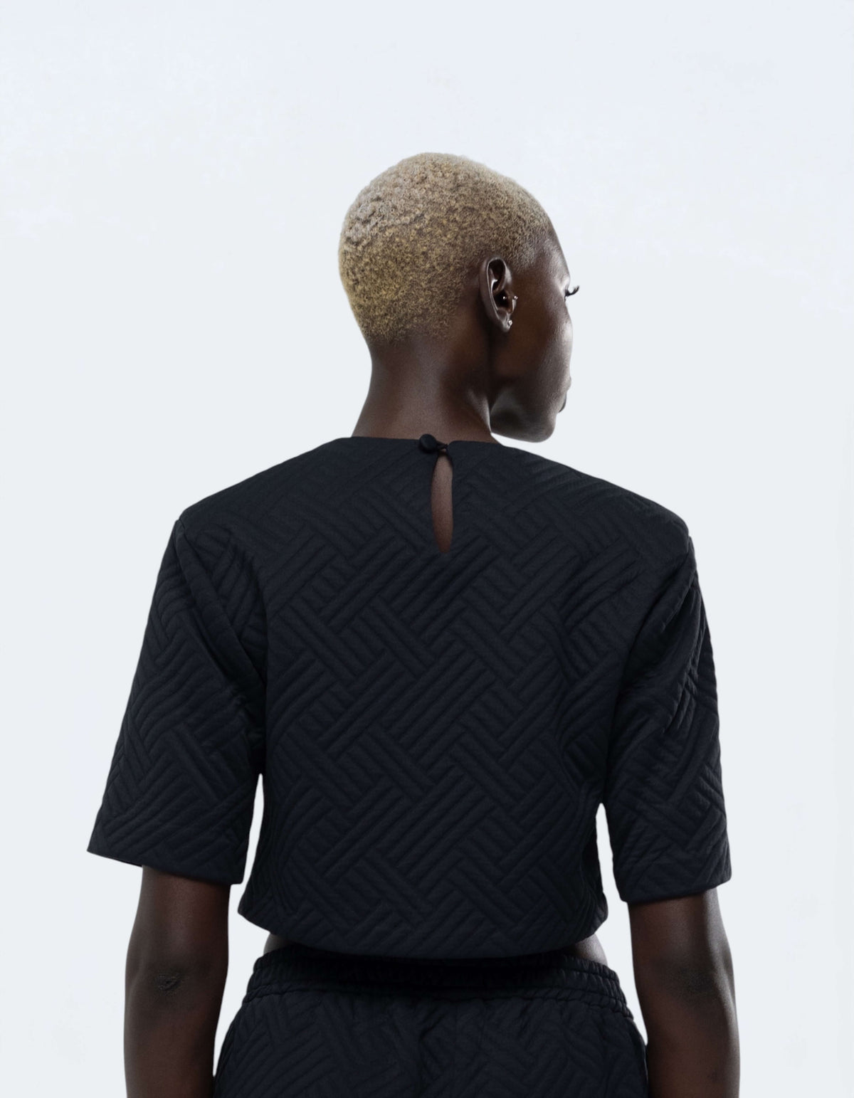 SHOULDER PAD CROP TOP