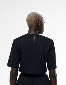 SHOULDER PAD CROP TOP