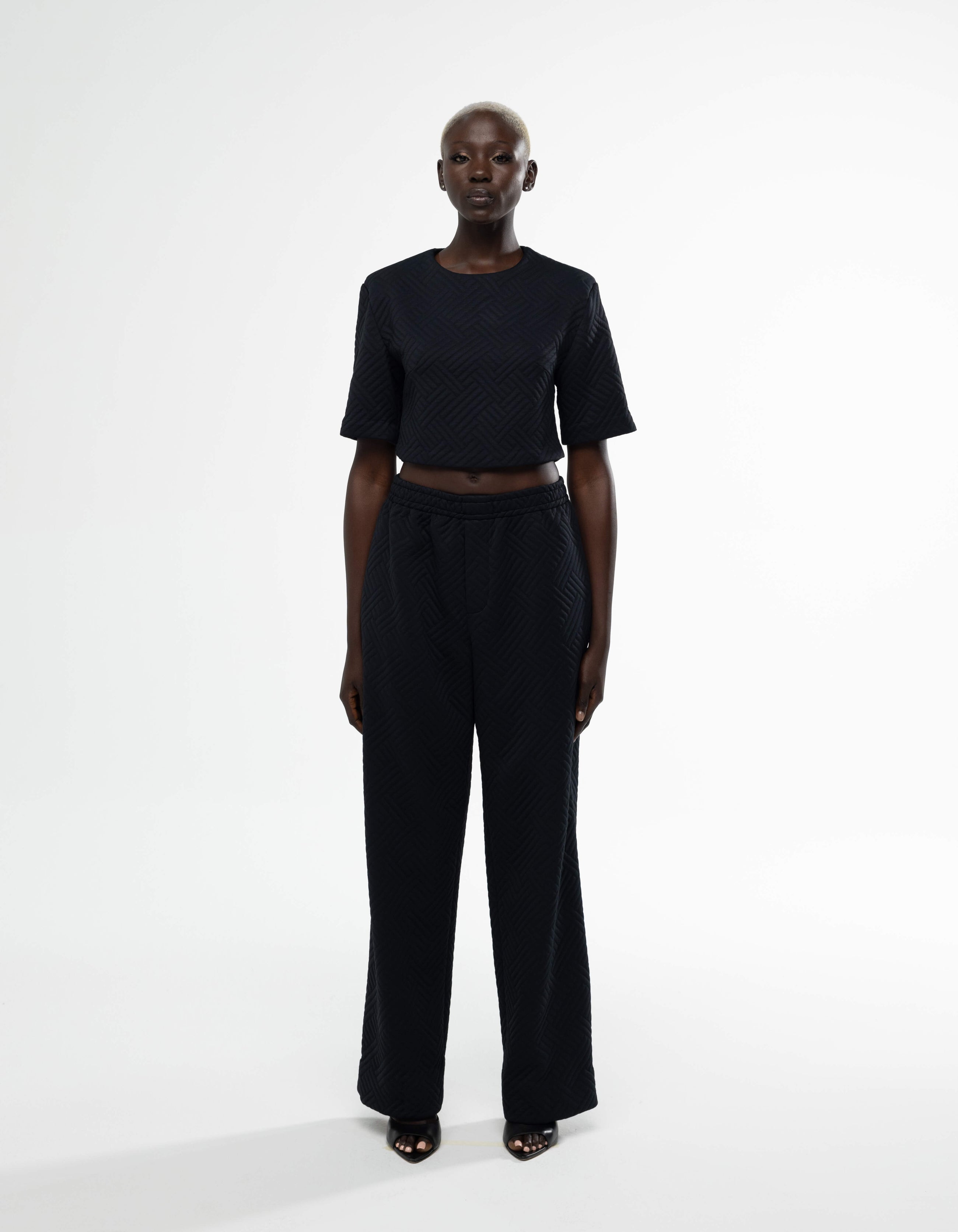 SHOULDER PAD CROP TOP