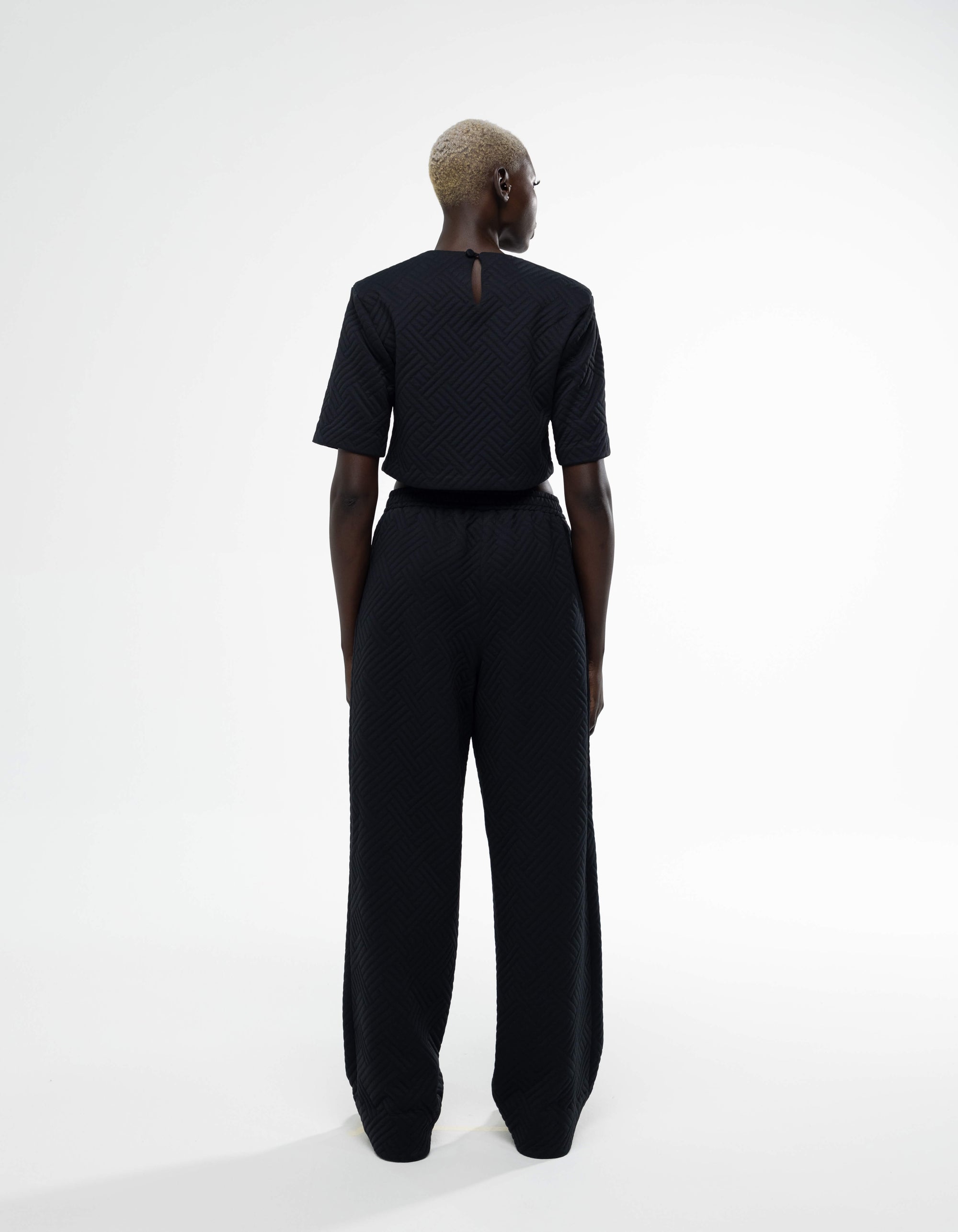 SHOULDER PAD CROP TOP