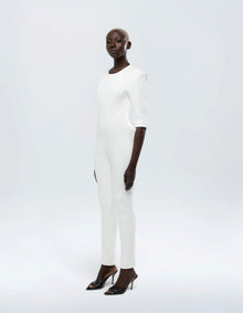 STRUCTURED SHOULDER PAD JUMPSUIT