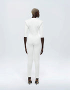 STRUCTURED SHOULDER PAD JUMPSUIT