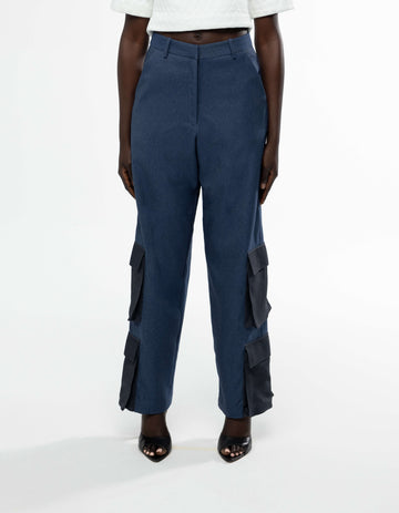PANTALONI CARGO BICOLORE