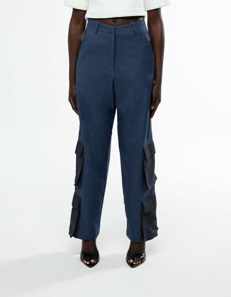 PANTALON CARGO BICOLORE