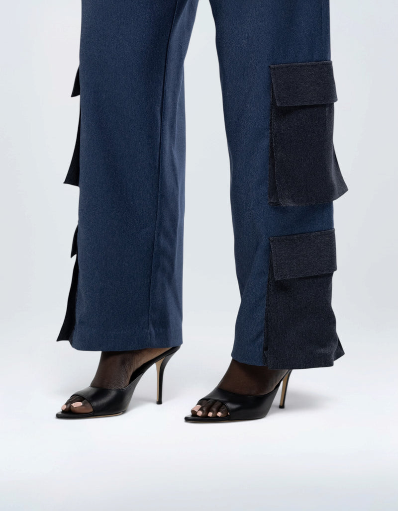 TWO TONE CARGO PANTS