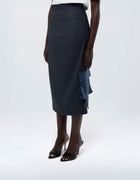TWO TONE CARGO PENCIL SKIRT