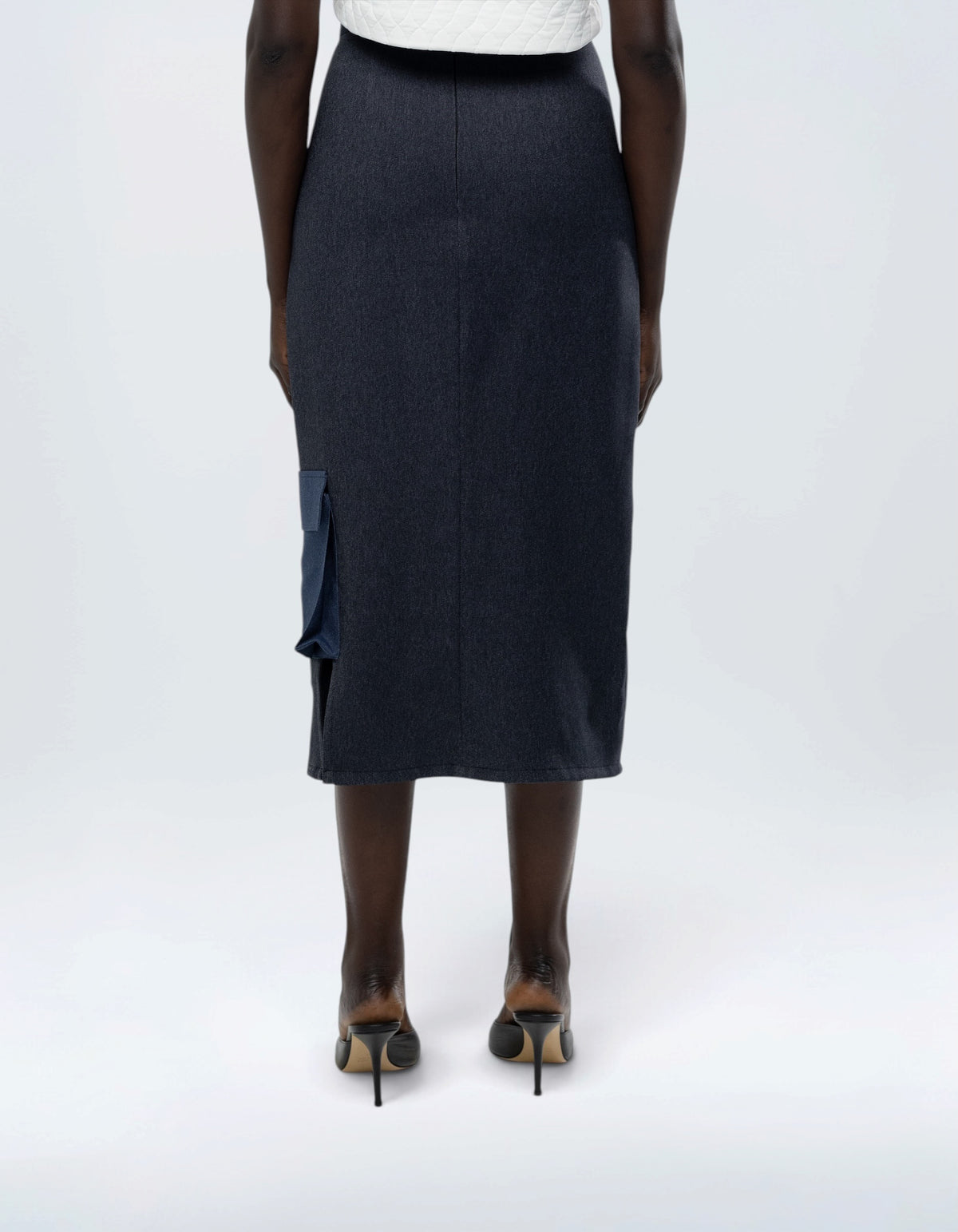 TWO TONE CARGO PENCIL SKIRT