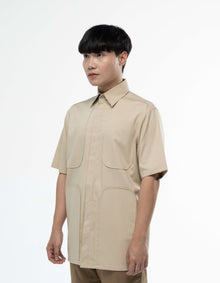 CHEMISE À MANCHES COURTES À PANNEAU EN U